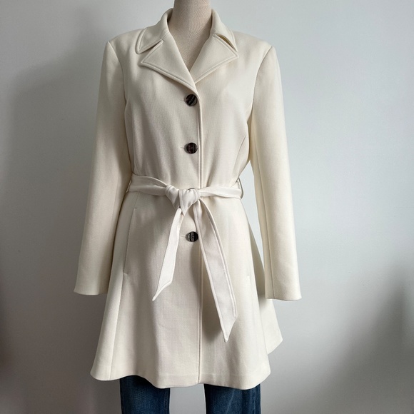 le chateau Jackets & Blazers - Le Château - Cream Belted Coat